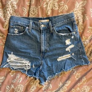 Levi's Ripped Blue Jean Shorts